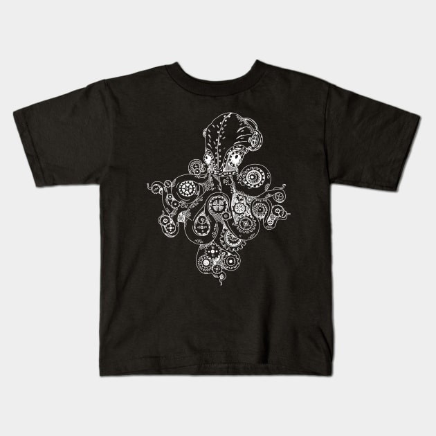 Octopus with gears Kids T-Shirt by GoshaDron